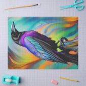 Paarse Raven, noordelijke lichtachtergrond Tissuepapier (Craft)