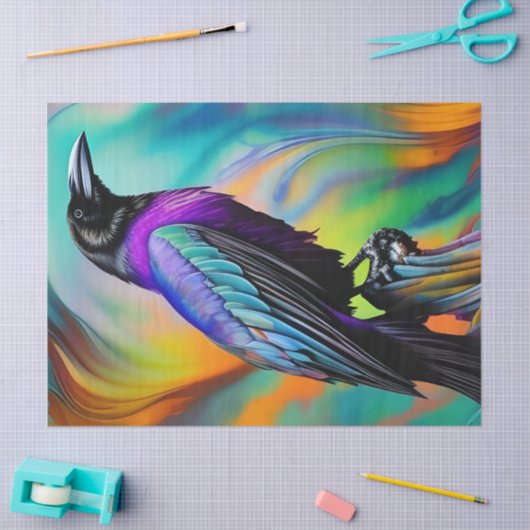 Paarse Raven, noordelijke lichtachtergrond Tissuepapier (Craft)