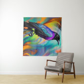 Paarse Raven, noordelijke lichtachtergrond Wandkleed (In Situ (horizontaal))