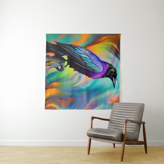 Paarse Raven, noordelijke lichtachtergrond Wandkleed (In Situ (horizontaal))