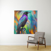 Paarse Raven, noordelijke lichtachtergrond Wandkleed (In situ)