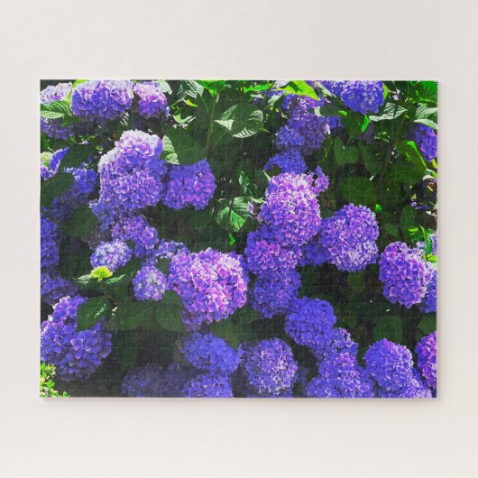 Paarse realistische hortensia puzzel legpuzzel (Horizontaal)