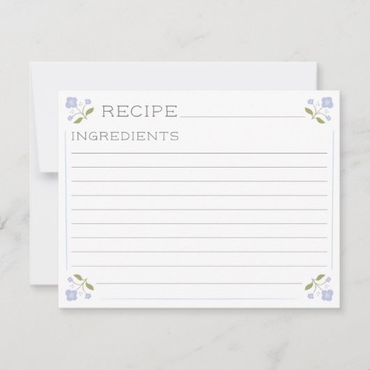 Paarse  Recept Kaart Notitiekaartje (Voorkant)