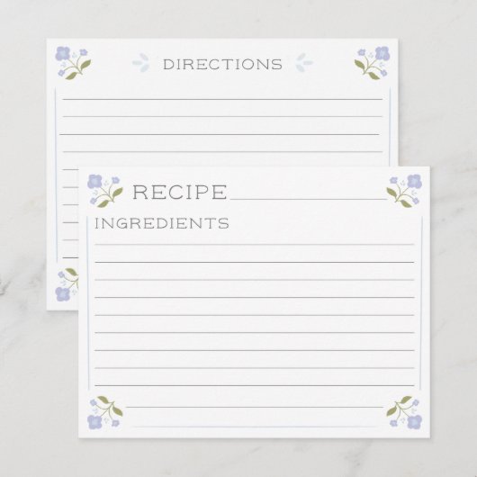 Paarse Recept Kaart Notitiekaartje (Voorkant / Achterkant)