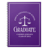 Paarse Rechtenschool Afstuderen gepersonaliseerd A Notitieboek (Voorkant)