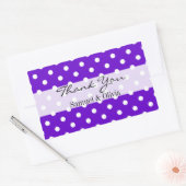 Paarse rechthoek aangepaste polka gestippeld dank  rechthoekige sticker (Envelop)