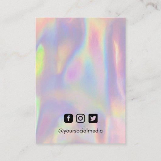 Paarse Red Faux Holo oorring Kaart Visitekaartje (Achterkant)