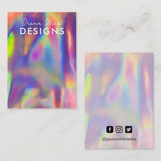 Paarse Red Faux Holo oorring Kaart Visitekaartje (Voorkant / Achterkant)