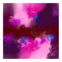 Paarse Red Violet Magenta Blue Abstract Art Print
