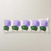 Paarse Redoute Hydrangeas Lichaamskussen (Voorkant)