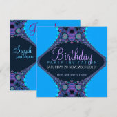 Paarse Reef Party verjaardagsuitnodiging Kaart (Voorkant / Achterkant)