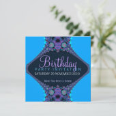 Paarse Reef Party verjaardagsuitnodiging Kaart (Staand voorkant)