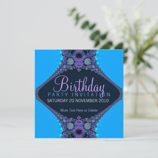 Paarse Reef Party verjaardagsuitnodiging Kaart (Staand voorkant)