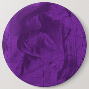 Paarse reflecties ronde button 6,0 cm
