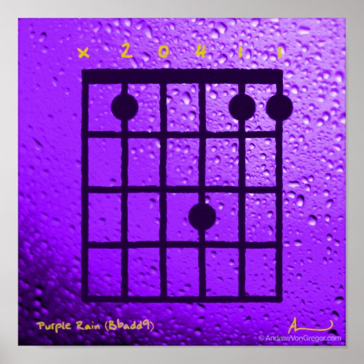 Paarse regen (Bb add9) Poster (Voorkant)