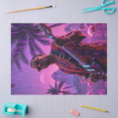 Paarse regen betoverde Flamingo's Rockstar Tissuepapier (Craft)