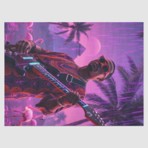 Paarse regen betoverde Flamingo's Rockstar Tissuepapier