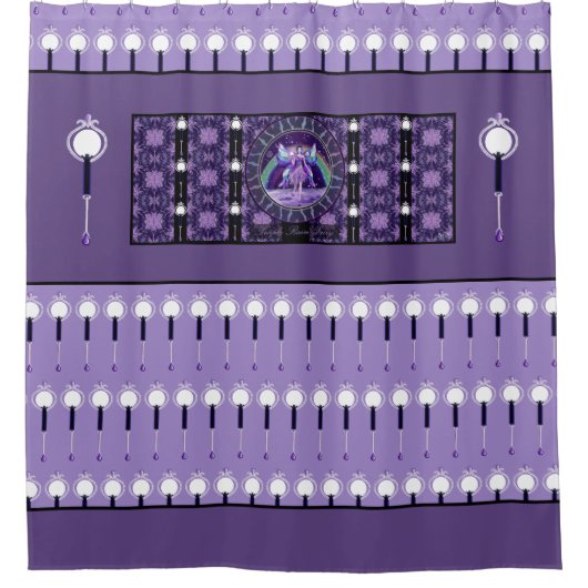 Paarse regen douchegordijn (Voorkant)