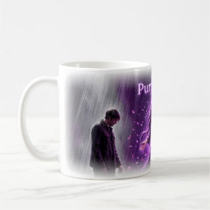 Paarse Regen Emotionele Storm Romantische Kunstmok Koffiemok