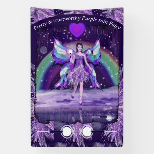 Paarse regen fee banner (Verticaal)