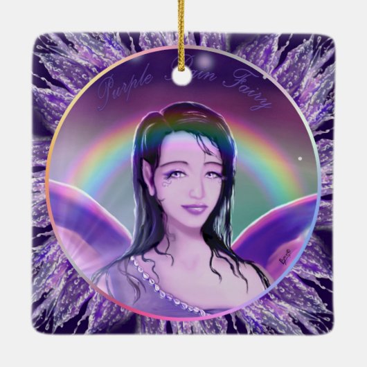 Paarse regen keramisch ornament (Achterkant)