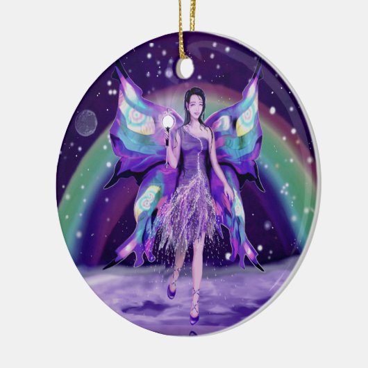 Paarse regen Melk keramisch Ornament (Links)