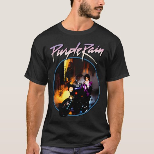 Paarse Regen Motorfiets T-shirt (Voorkant)