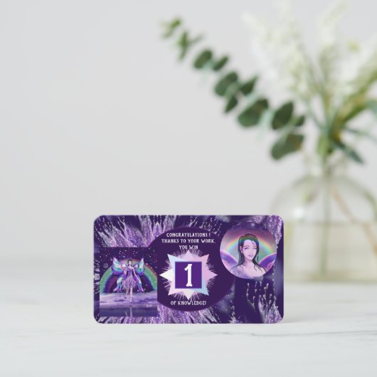 Paarse regen visitekaartje (Staand voorkant)