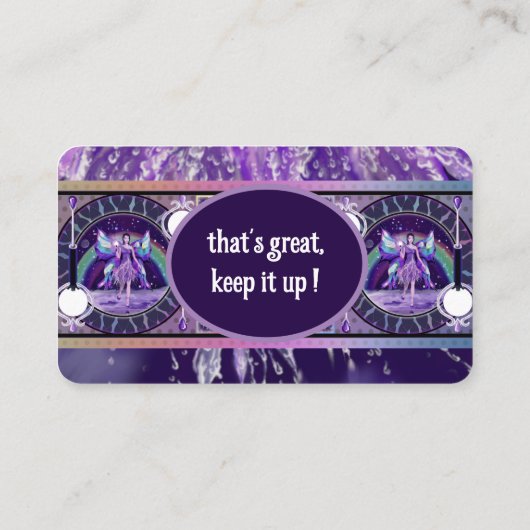 Paarse regen visitekaartje (Achterkant)