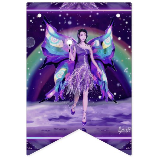 Paarse regen vlaggetjes (Eerste vlag)