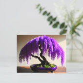 Paarse Regen Wisteria Bonsai, Postcrossing Briefkaart (Staand voorkant)