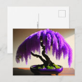 Paarse Regen Wisteria Bonsai, Postcrossing Briefkaart (Voorkant / Achterkant)