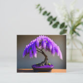 Paarse Regen Wisteria Bonsai, Postcrossing Briefkaart (Staand voorkant)