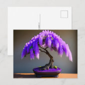 Paarse Regen Wisteria Bonsai, Postcrossing Briefkaart (Voorkant / Achterkant)