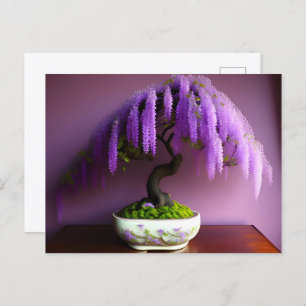 Paarse Regen Wisteria Bonsai, Postcrossing Briefkaart