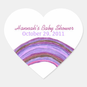 Paarse regenboog baby shower sticker