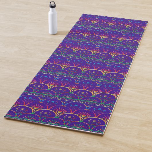 Paarse regenboog | Boho Sunrise Yogamat (In situ)