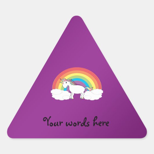 Paarse regenboog eenhoorn geschenken sticker (Voorkant)