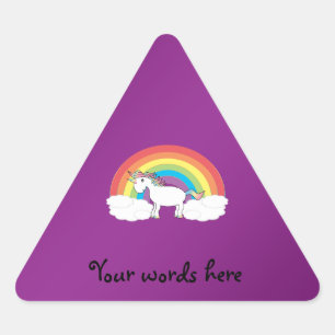 Paarse regenboog eenhoorn geschenken sticker