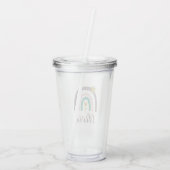 Paarse regenboog en bloem gepersonaliseerd acryl drinkbeker (Achterkant)