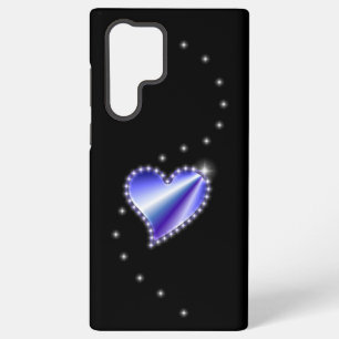 Paarse Regenboog Hart met Sterren op zwart Samsung Galaxy Hoesje