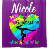 PAARSE REGENBOOG IK HOU VAN GYMNASTIEK DESIGN DOUCHEGORDIJN (Voorkant)