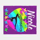 PAARSE REGENBOOG IK HOU VAN GYMNASTIEK DESIGN FLEECE DEKEN (Voorkant (Horizontaal))