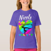 PAARSE REGENBOOG IK HOU VAN GYMNASTIEK DESIGN T-SHIRT (Voorkant)