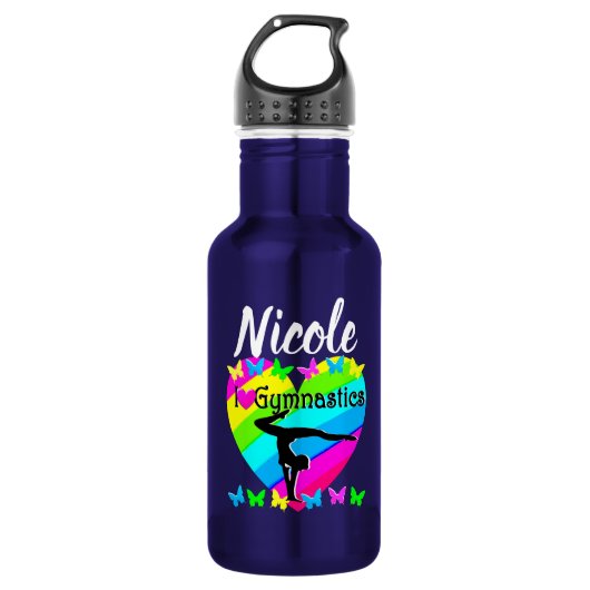 PAARSE REGENBOOG IK HOU VAN GYMNASTIEK DESIGN WATERFLES  (Voorkant)