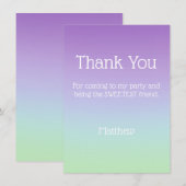 Paarse Regenboog Jongen Dank Je Kaart (Voorkant / Achterkant)