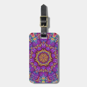 Paarse regenboog Kaleidoscoop-kunst Bagagelabel