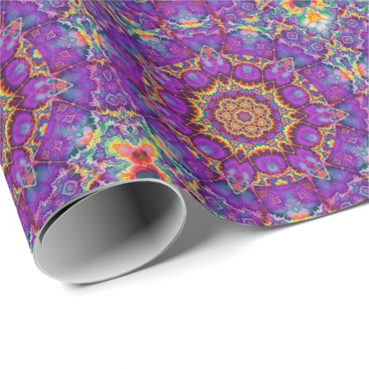 Paarse regenboog Kaleidoscoop-kunst Cadeaupapier (Rol Hoek)