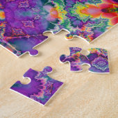 Paarse regenboog Kaleidoscoop-kunst Legpuzzel (Zijkant)