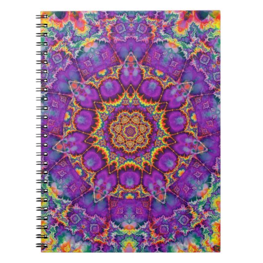 Paarse regenboog Kaleidoscoop-kunst Notitieboek (Voorkant)